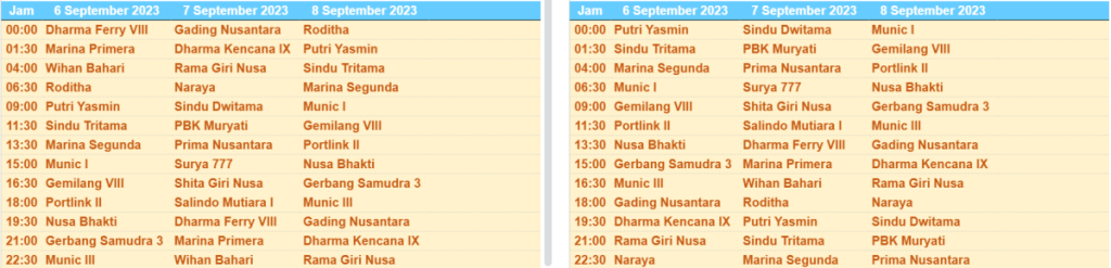 Padang Bai to Lembar Schedule