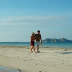 Labuan Bajo, Couple Walking at Beach